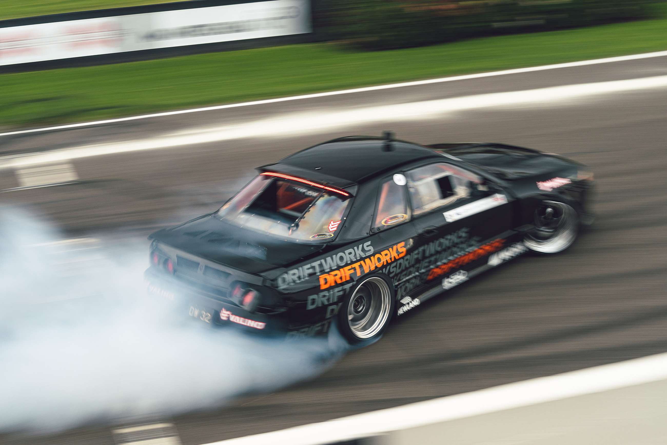 Driftworks Nissan Skyline GT-R R32 mid-slide at Goodwood SpeedWeek 2020 Driftkhana