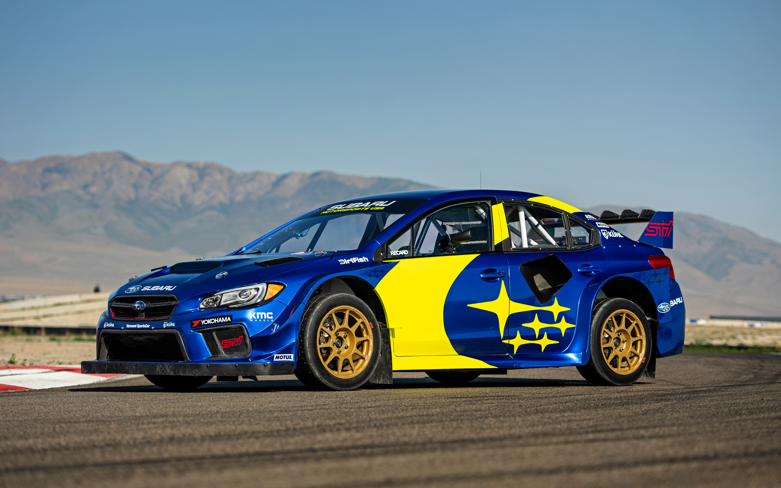Travis Pastrana's Vermont SportsCar-built Subaru WRX at a Formula Drift round