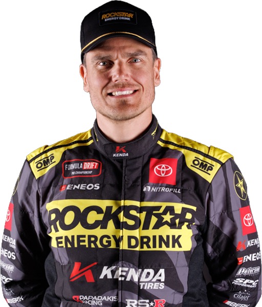 Aasbo drifting the Rockstar Energy Toyota GR Supra at Formula Drift Atlanta