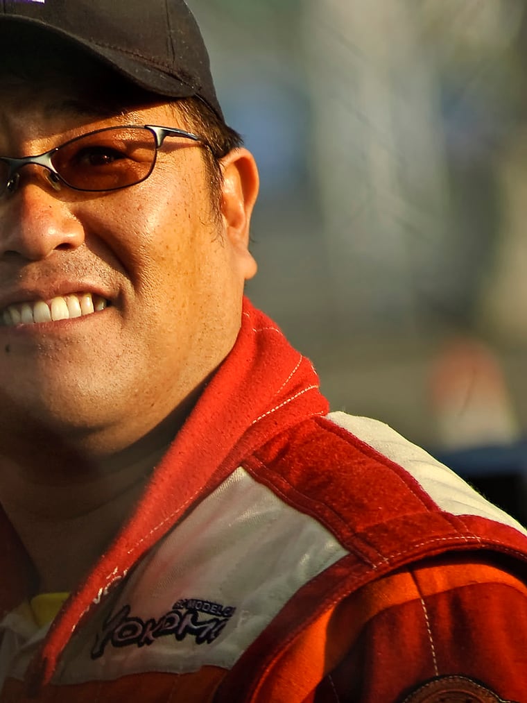 Nobushige Kumakubo in Team Orange colours