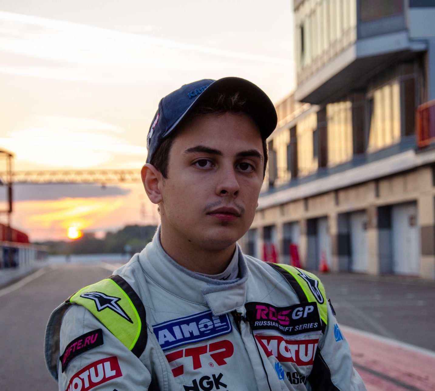 Roman Tivodar in a Takayama cap and suit, official RDS GP portrait